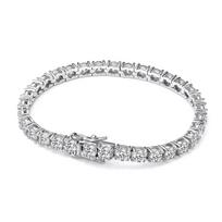 Nauja auksu padengta varinė apyrankė, universali, pilna deimantų, europietiško ir amerikietiško stiliaus, vienos eilės deimantais inkrustuota apyrankė 3mm 17cm&All zircon white