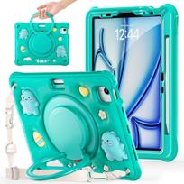 Handle Grip Case Universal for IPad Air 11 2025 M3 2024 M2 Pro11 2018-2022 Air 4 5 10.9  Rotating Stand Armor Cover Kids Cartoon iPad Air 11 2025 M3