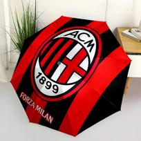 AC Milan, Forza Milan- Automatic Opening and Closing, 8-rib Structure Portable Umbrella, Suitable for Men and Women in All Seasons - Perfect