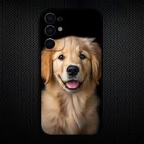 Mielas Labradoro Auksaspalvio Retriverio Šuo Telefono Dėklas Skirtas Samsung S25/S24/S23/S22/S21/S20/Plus,Fe,Lite/Kitiems Juodas Dangtelis Samsung S24 beige