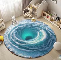 3D Effect Print Turtle Rug Ocean Animal Round Rug Marine Life Home Decor Ocean Gift Turquoise Sea Turtle Rug Turtle Lovers Gift 60cm x 60cm