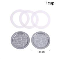 4Pcs/Set Moka Pot Replacement Kit - 3 Silicone Gaskets + 1 Aluminum Filter Compatible with 1/2/3/6/9/12 Cup Coffee Pots