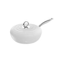 DUMIK White Moonlight Series 28cm Non-stick Enamel Wok