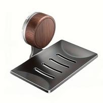 Creative Bathroom Soap Holder Walnut Wood Wall Mounted Soap Dish with Drainage Hanging Hook No Drill Shower Organizer