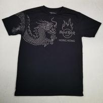 Hard Rock Cafe Hong Kong Dragon Men's Black Graphic Tee Shirt Size Large Classic Unisex T-Shirt XL