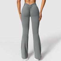 Women's High Waist Flare Pants Slim Fit Casual Style Yoga Pants Seamless Tailoring Polyester Spring Workout Flared Yoga Leggings S
