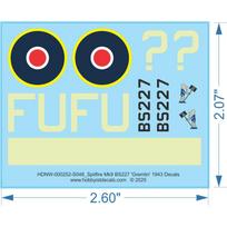 Spitfire Mk9 BS227 'Gremlin' 1943 Decals - 1/48 - Water Decal