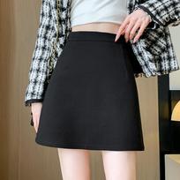 Women's High Waist Pencil Skirt Slim Fit Mini Skirt Solid Wool Blend Casual Commuter Fall Winter Skirt S