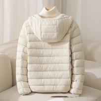 Women's Autumn and Winter Down Jacket Elegant Age-reducing Simple Fashion Commuting Warm Hooded Down Jacket M