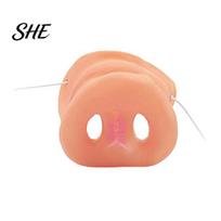 Costume Realistic Pig Nose, Soft Snout Nose Masque with Elastic Humorous Photo Props Band, Animal Accessories for Halloween Cosplay Party, Performance One Size 1pc