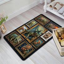 Triceratops Art Collection Pattern Rug Floor Mat for Living Room or Bedroom Soft and Comfortable Carpet a Gift for Birthday and Holiday. 40x60cm( 15x23in )