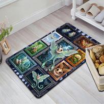 Luna Moth Fantasy Frames Pattern Rug Floor Mat for Living Room or Bedroom Soft and Comfortable Carpet a Gift for Birthday and Holiday. 40x60cm( 15x23in )