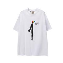 Cross-border European and American trendy brand GALLERY DEPT colorful splash ink art pattern short-sleeve T-shirt for men and women, high street S