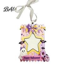 Customizable Photo Frame Mini Halloween Picture Frame, Small Cute Ghost Pumpkin Ornament, Autumn Home Decor Decorative Postcard Holder for Tree, D