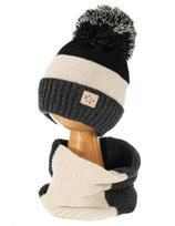 Fleece-lined winter hat and neck warmer for children