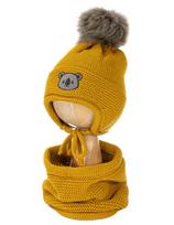 Fleece-lined winter hat and neck warmer for children