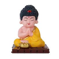 Solar Buddhas Automatic Nodding Head Figure Statue Car Ornament with ABS Materials and Quiet Motion Easy to Install 1