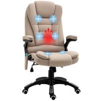 Massage Chair with Heat Function, Ergonomic Desk Chair, Height-Adjustable, 68L x 72W x 110-120 cm, Brown 67 x 74 x 116 cm