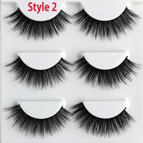 Wispy Cross Thick Long Dramatic 3D Soft Mink Hair False Eyelashes 25mm Lashes Eye Lashes Extension Style 2