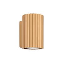 Modern gold wall sconce, corrugated tube, 10 cm, top and bottom, for living room, hall, 1xGU10 10W KARBON Sollux Lighting