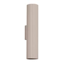 Modern taupe wall sconce, corrugated tube, 30 cm, top and bottom, 2xGU10 10W KARBON, Sollux Lighting