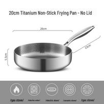 Titanium Hammer Pattern Nonstick Frying Pan - Flat Bottom for Steak, Eggs, & More - Compatible with Gas & Induction Stoves