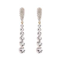 Long Tassel Earrings Women's Sparkling Zircon Drop Light New Earnail Earrings One Size