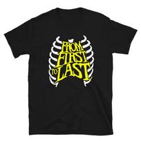 FROM FIRST TO LAST Yellow Logo Rib Cage Post-Hardcore Band T-Shirt XXL