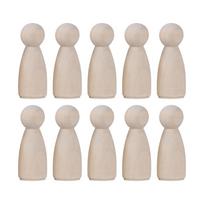 Natural Wood Male Female Puppets Wood Crafts Wedding Decoration Wooden Peg Doll Unpainted Figures woman 35mm