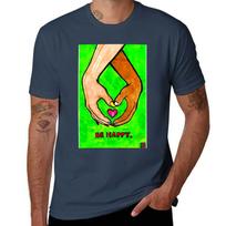 BE HAPPY TShirt Gym Wear Breathable Short Sleeve Tee S