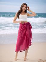 European & American Multi-Purpose Beach Towel Wrap: Sun Protection Shawl with Skirt Tassels. One Size
