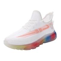 Autumn New Women's Shoes Fashion Trend Jelly Sole Sneakers Fly Woven Breathable Casual Shoes Comfortable 36