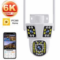 6K 12MP WiFi lauko kamera 8x priartinimas Trys objektyvai AI judesio sekimas PTZ 4K vaizdo kamera Apsaugos apsauga Neperšlampama stebėjimo 9MP NO CARD