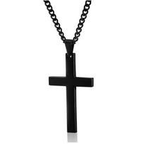 1PCS Vintage Cross Pendant Necklace, Stainless Steel Necklace, New Design, Black Chain Pendant Necklace