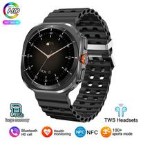 2025 Naujas išmanusis laikrodis Watch 7 vyrui moteriai Sportinis lauko kompasas Bluetooth skambutis 32GB NFC Širdies ritmas Orai Samsung išmaniajam laikrodžiui silicone balta