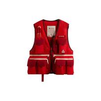 Kith X Columbia Collaboration Ss24 Stand Collar Logo Printed Work Vest Unisex Vests Red 2113711-691 M
