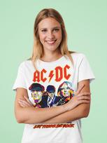 Retro ACDC Let there be Rock 70S band Baumwolle Bio Damen Oversize T-Shirt 2XL