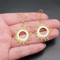 Drop & Dangle Earring Sun Moon Vintage Jewelry SuppliesEarring Size 18x19mm QE030 A25-1pair-31x25mm