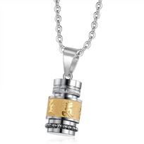 Stylish Buddhist Mantra Necklace Clear Engraving Neckchain Choker Adjustable Length Clavicle Chain for Daily Wear 1