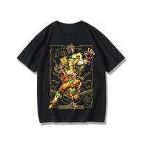 Jotaro Kujo Star Platinum Kira Yoshikage Printing Tops JoJo's Bizarre Adventure Animation Derivatives T-Shirt High Street Tee 4XL