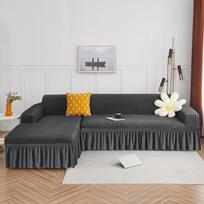 Tampri vientisa kampinės sofos užvalkalas Patogi pagalvių apsauga Gyvūnų reclinerio L formos fotelių oda 1seater 90-140cm gray