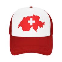 Swiss Switzerland Map Flag Mesh Baseball Caps Unisex Women Sport Sun Caps  Hats Adjustable Summer Trucker Cap One Size