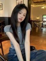 Women's Crew Neck Short Sleeve Slim Fit Tie Backless Crop Top T Shirt Solid Splicing Summer Polyester Y2K Streetwear Blouse M