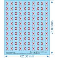 St Patrick's Burgundian Saltire Cross Decals - 15mm 20mm - 1/56 1/100 -WD - Waterslide, 1/56