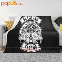 Black Ink Tattoo Studio Ultra-Soft Blanket Quilt Winter Sofa Cover Bed Covers Size: 75*100cm, Weight: 230 GSM