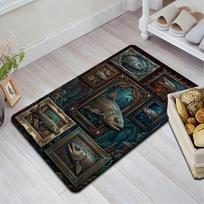 Prehistoric Fish Art Pattern Rug Floor Mat for Living Room or Bedroom Soft and Comfortable Carpet a Gift for Birthday and Holiday. 40x60cm( 15x23in )