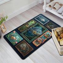 Underwater Fish Collection Pattern Rug Floor Mat for Living Room or Bedroom Soft and Comfortable Carpet a Gift for Birthday and Holiday. 40x60cm( 15x23in )