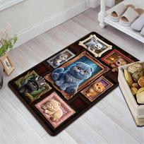 Cat Portraits Pattern Rug Floor Mat for Living Room or Bedroom Soft and Comfortable Carpet a Gift for Birthday and Holiday. 40x60cm( 15x23in )