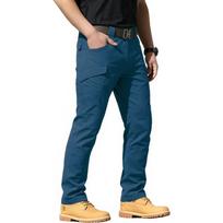 Men's Multi Pocket Slim Straight Cargo Pants Casual Daily Outdoor Solid Color Workwear Long Trousers 2XL