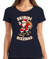 Skibidi Rizzmas Santa Claus Skateboard Christmas Skater Unisexs TShirt S